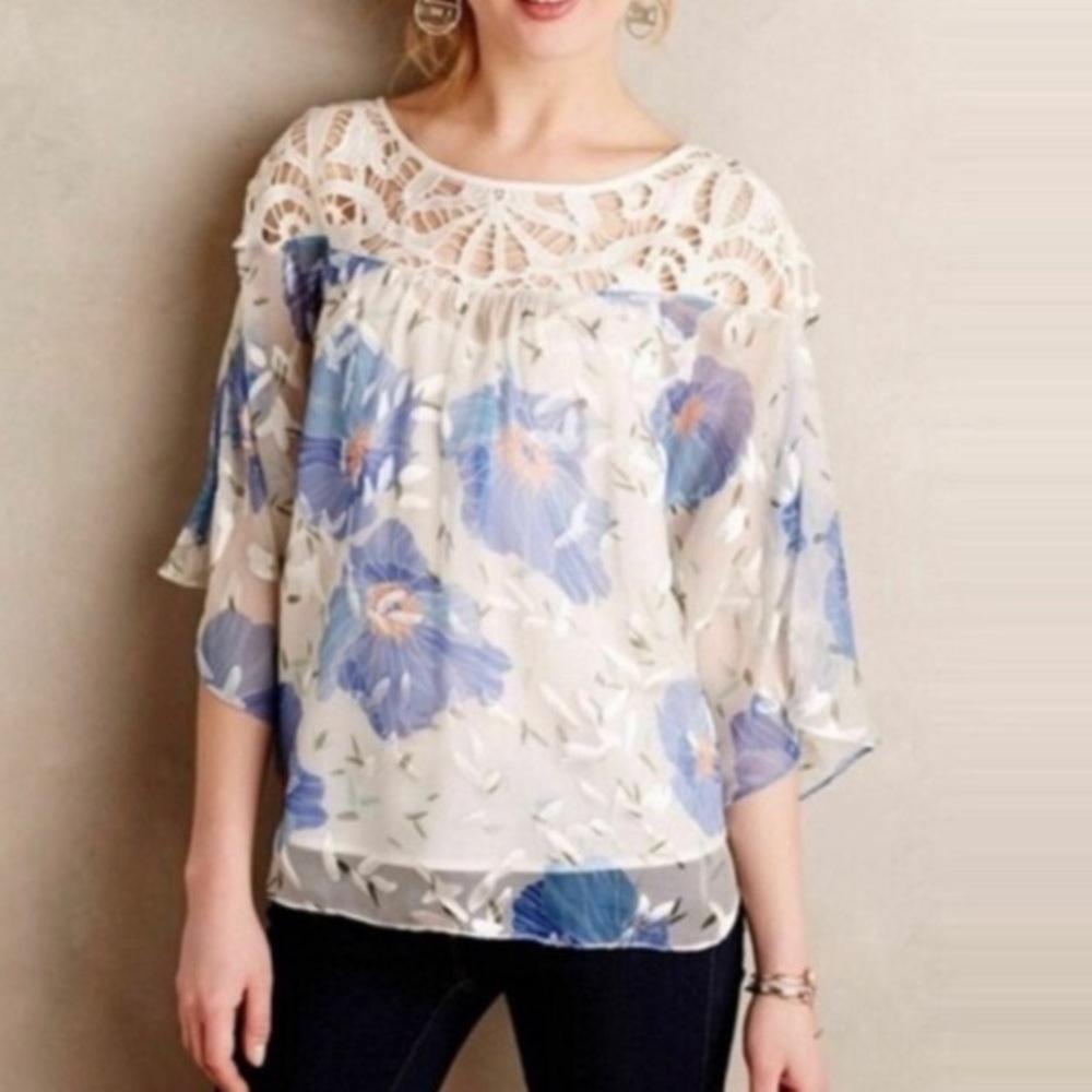Anthropologie Vanessa Virginia Floralfall Top
